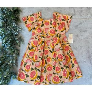 NWT Gianni Bini Girl's Lemon Grapefruit Dress Size 10